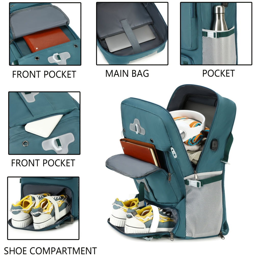 Travel Backpack, With Shoe Compartment, Casual Luggage Bag, Computer Backpack,