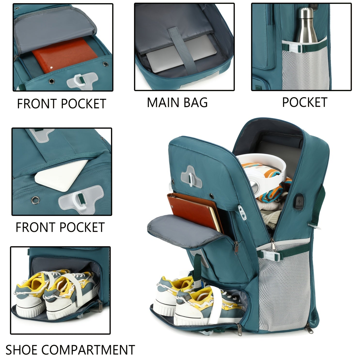 Travel Backpack, With Shoe Compartment, Casual Luggage Bag, Computer Backpack,