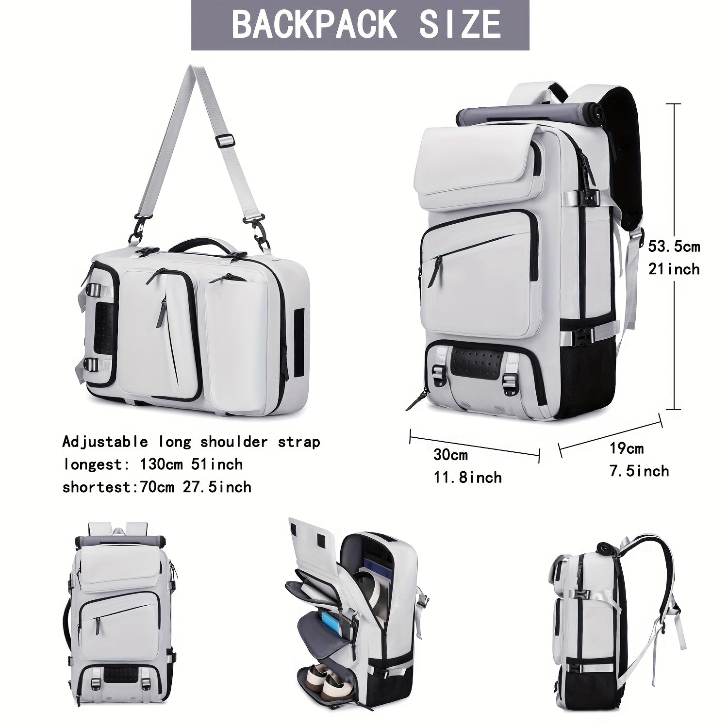 Men'S Travel Backpack, Airline Approved Carry On Backpack,  With Shoe Compartment, 17.3-inch Laptop Backpack,