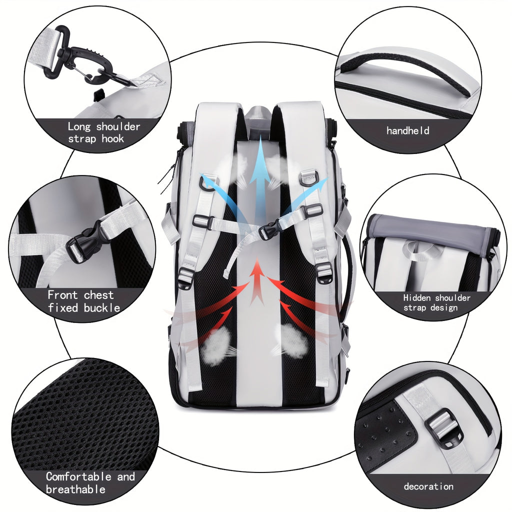 Men'S Travel Backpack, Airline Approved Carry On Backpack,  With Shoe Compartment, 17.3-inch Laptop Backpack,