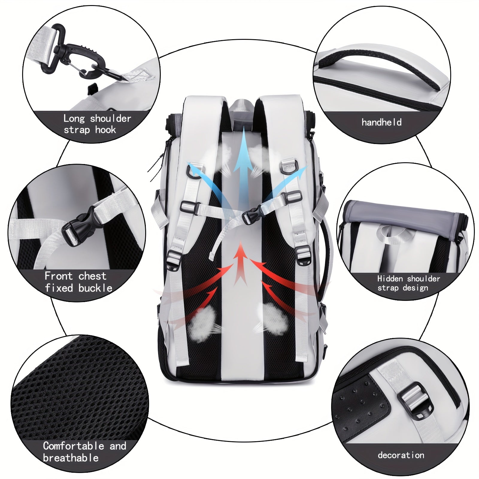 Men'S Travel Backpack, Airline Approved Carry On Backpack,  With Shoe Compartment, 17.3-inch Laptop Backpack,