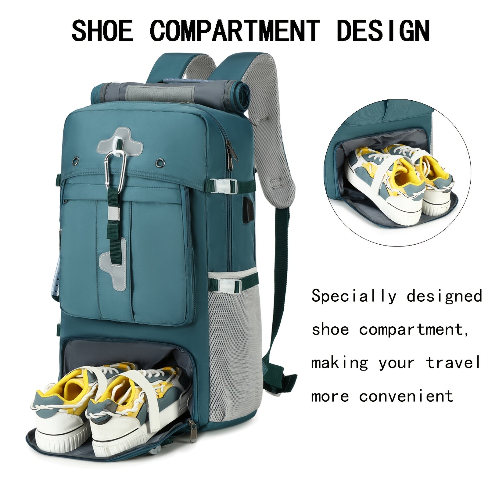 Travel Backpack, With Shoe Compartment, Casual Luggage Bag, Computer Backpack,