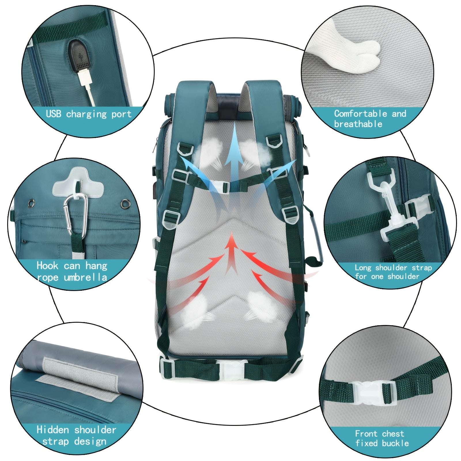 Travel Backpack, With Shoe Compartment, Casual Luggage Bag, Computer Backpack,