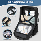 Large Travel Backpack Expandable With Shoe Storage Multilayer Luggage Bag 17.3 Laptop Waterproof