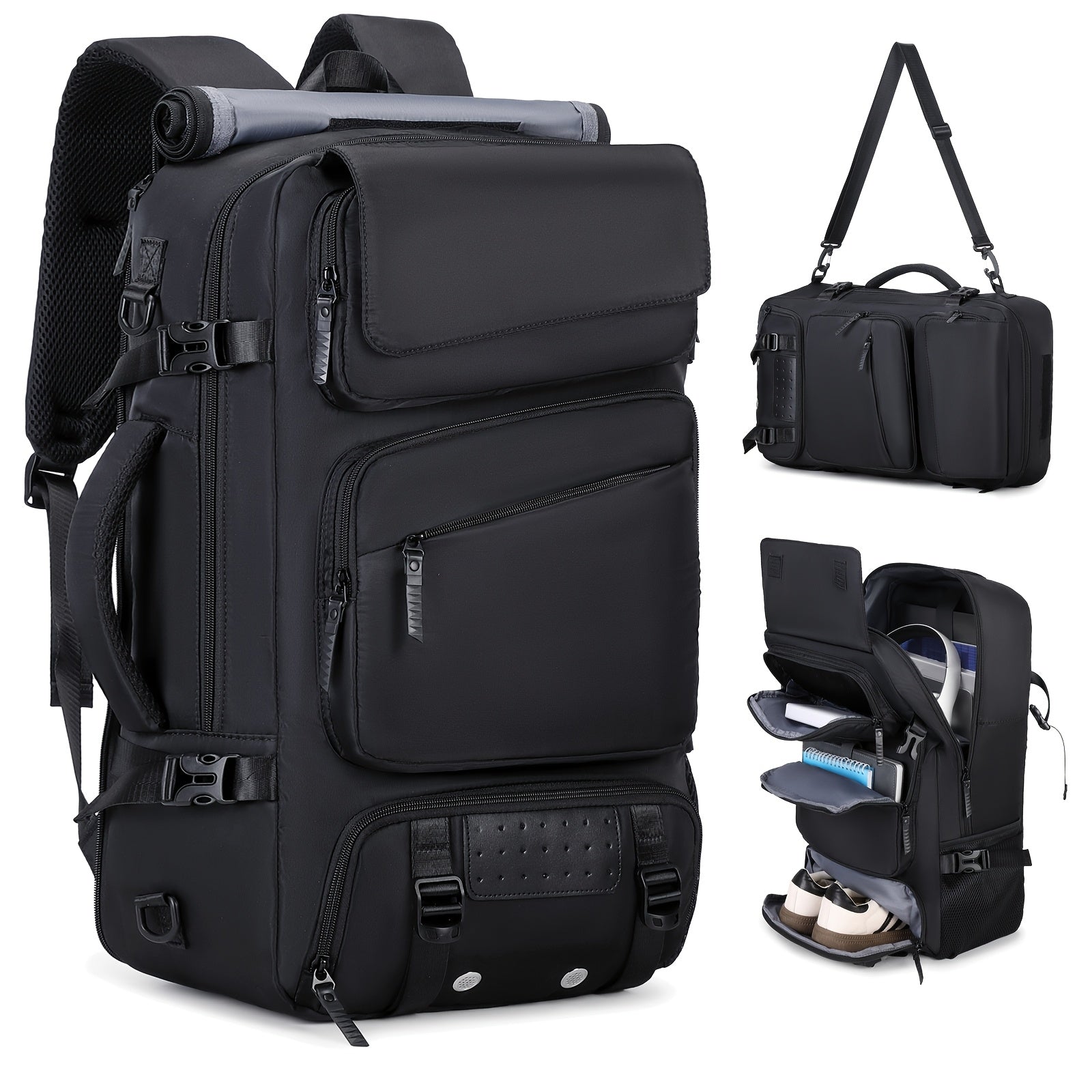 Men'S Travel Backpack, Airline Approved Carry On Backpack,  With Shoe Compartment, 17.3-inch Laptop Backpack,