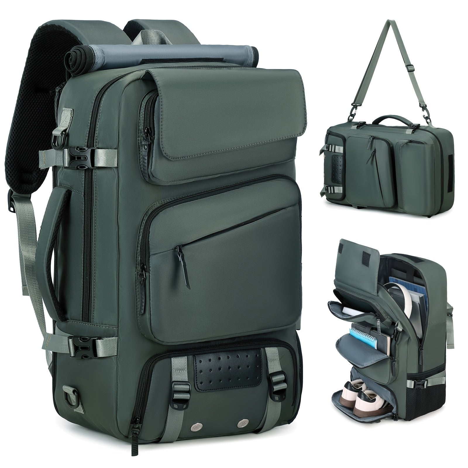 Men'S Travel Backpack, Airline Approved Carry On Backpack,  With Shoe Compartment, 17.3-inch Laptop Backpack,